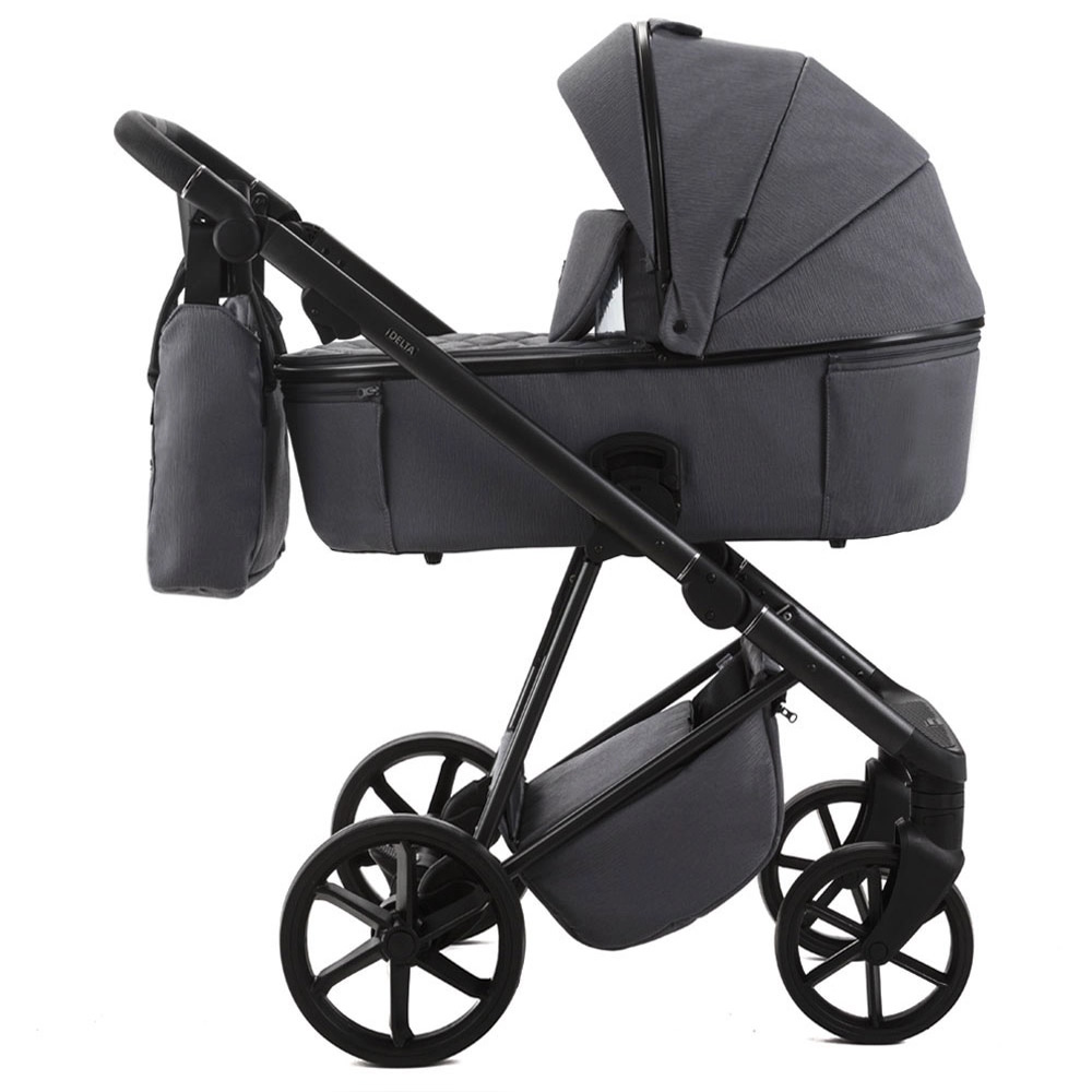 Adamex Delta Natura - дитяча коляска 2в1, вентиляційні отвори в люльці, прогулянкове сидіння складається разом з рамою в обох напрямках руху • Stone (DN-10)