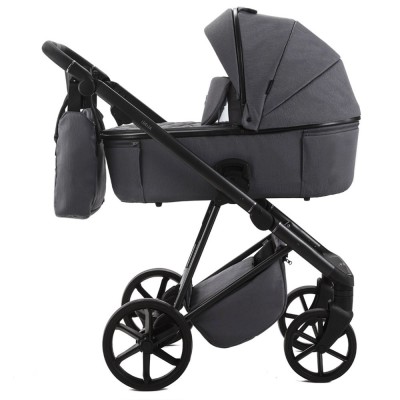 Adamex Delta Natura - дитяча коляска 2в1, вентиляційні отвори в люльці, прогулянкове сидіння складається разом з рамою в обох напрямках руху • Stone (DN-10)