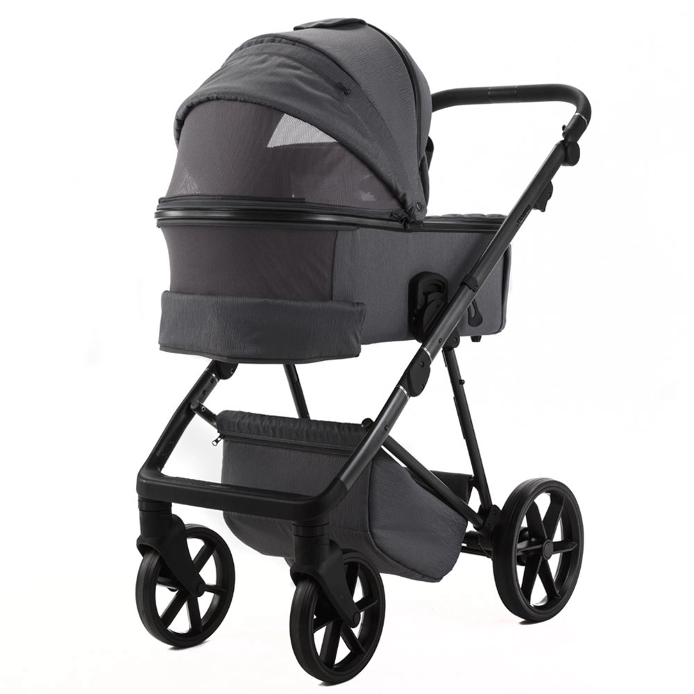 Adamex Delta Natura - дитяча коляска 2в1, вентиляційні отвори в люльці, прогулянкове сидіння складається разом з рамою в обох напрямках руху • Stone (DN-10)