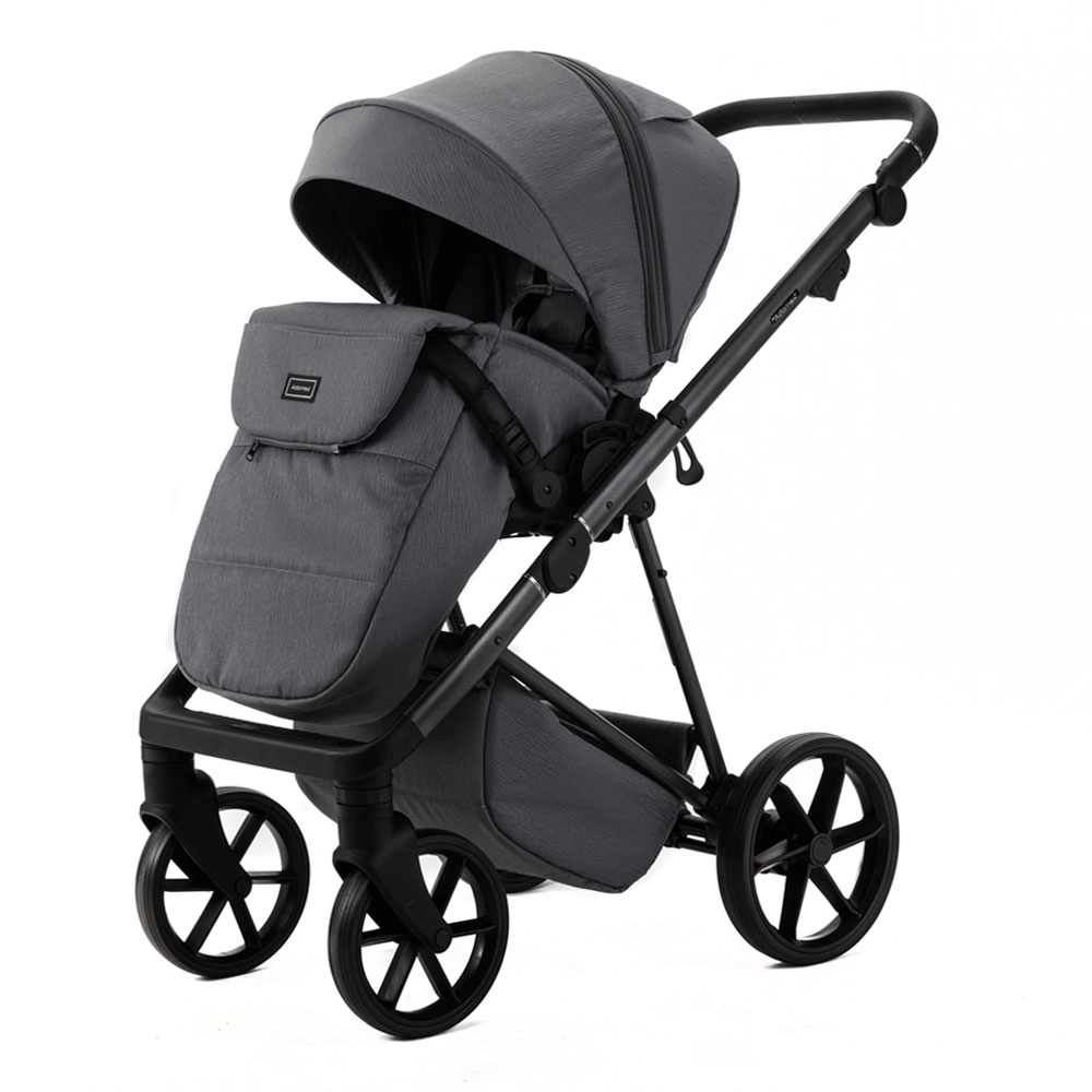 Adamex Delta Natura - дитяча коляска 2в1, вентиляційні отвори в люльці, прогулянкове сидіння складається разом з рамою в обох напрямках руху • Stone (DN-10)