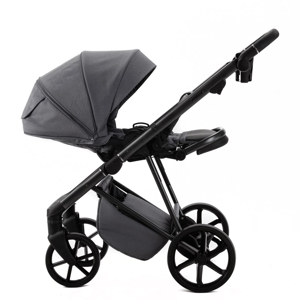 Adamex Delta Natura - дитяча коляска 2в1, вентиляційні отвори в люльці, прогулянкове сидіння складається разом з рамою в обох напрямках руху • Stone (DN-10)