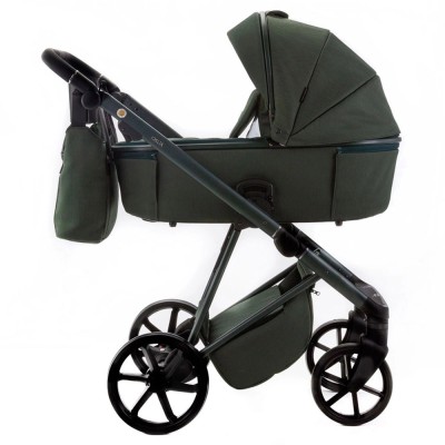 Adamex Delta Natura - дитяча коляска 2в1, вентиляційні отвори в люльці, прогулянкове сидіння складається разом з рамою в обох напрямках руху • Forest (DN-13)