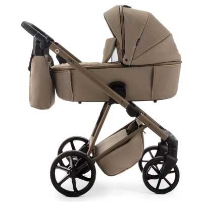 Adamex Delta Natura - дитяча коляска 2в1, вентиляційні отвори в люльці, прогулянкове сидіння складається разом з рамою в обох напрямках руху • Taupe (DN-6)