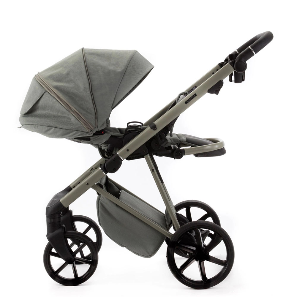 Adamex Delta Natura - дитяча коляска 2в1, вентиляційні отвори в люльці, прогулянкове сидіння складається разом з рамою в обох напрямках руху • Salvia (DN-7)