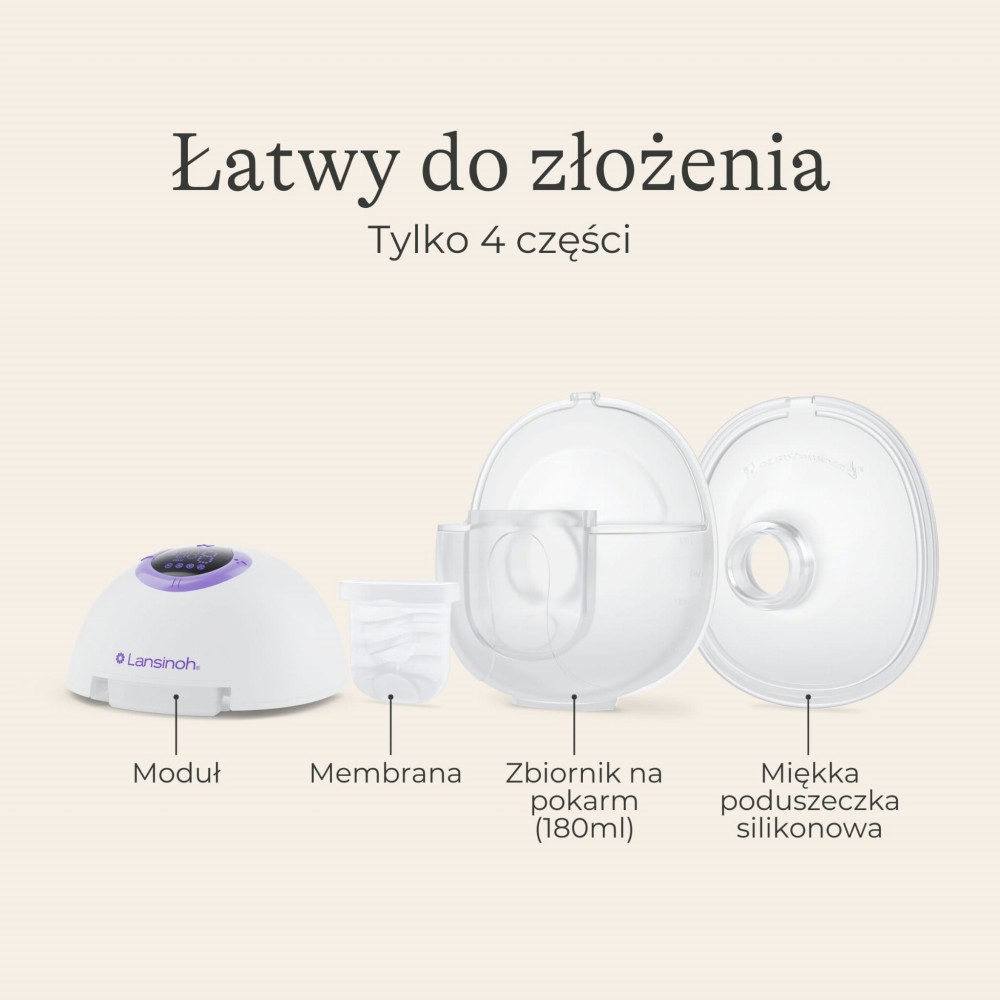Lansinoh - молоковідсмоктувач бездротовий одинарний Hands-free • White