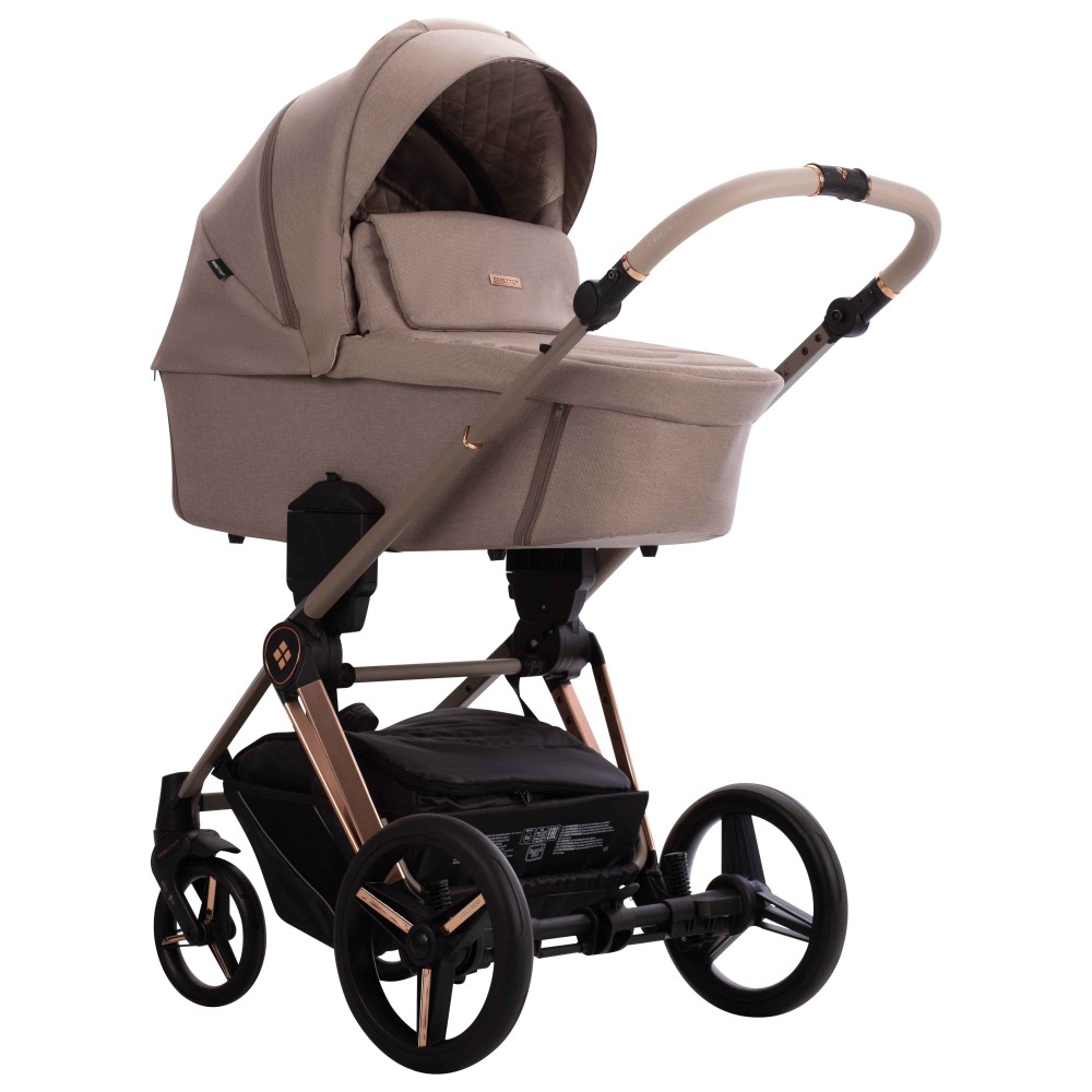 Bebetto Monti Premium Class - wózek dziecięcy 2w1 z adapterami do podwyższenia gondoli (regulacja wysokości rączki łamana i teleskopowa) • PC 08 Kaszmir