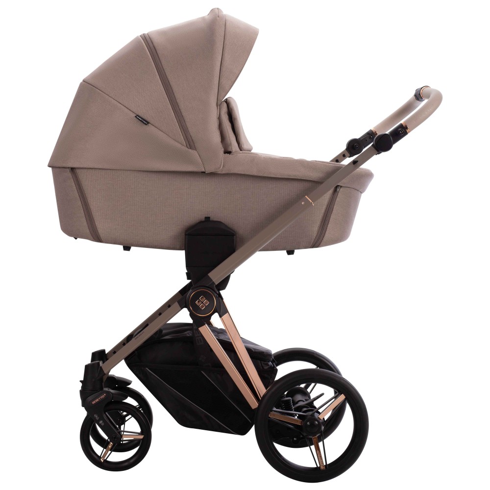 Bebetto Monti Premium Class - wózek dziecięcy 2w1 z adapterami do podwyższenia gondoli (regulacja wysokości rączki łamana i teleskopowa) • PC 08 Kaszmir