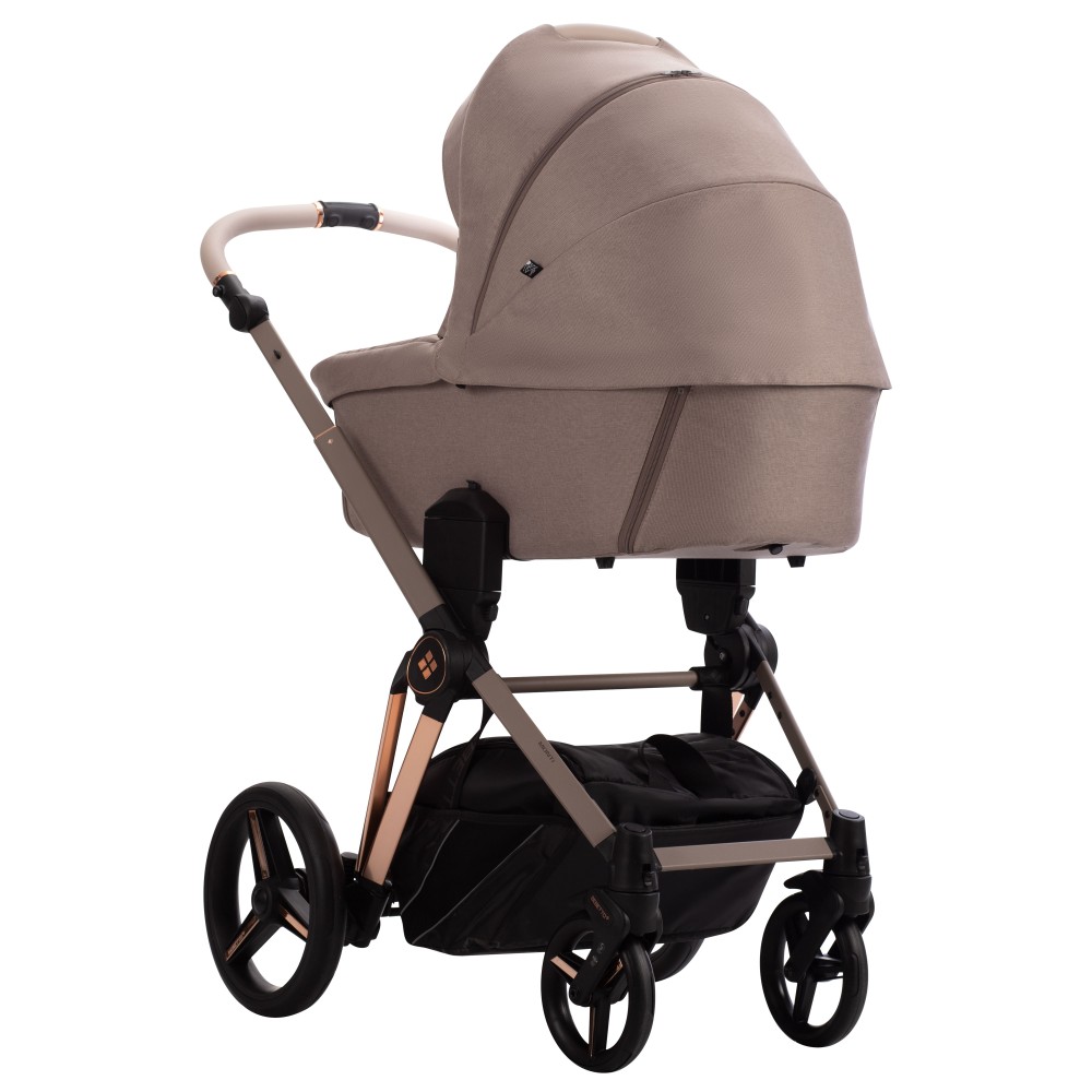 Bebetto Monti Premium Class - wózek dziecięcy 2w1 z adapterami do podwyższenia gondoli (regulacja wysokości rączki łamana i teleskopowa) • PC 08 Kaszmir