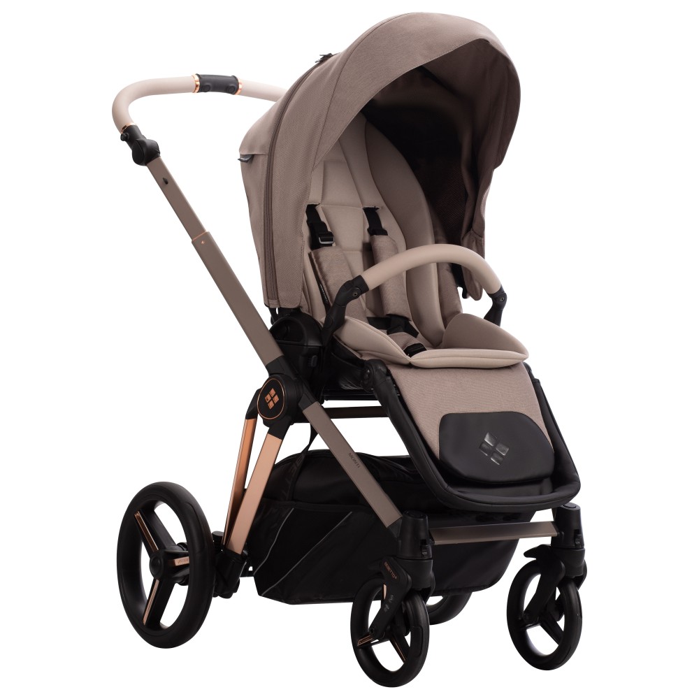Bebetto Monti Premium Class - wózek dziecięcy 2w1 z adapterami do podwyższenia gondoli (regulacja wysokości rączki łamana i teleskopowa) • PC 08 Kaszmir