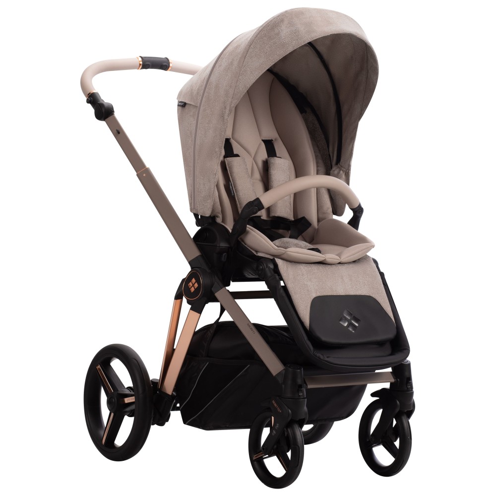 Bebetto Monti Premium Class - wózek dziecięcy 2w1 z adapterami do podwyższenia gondoli (regulacja wysokości rączki łamana i teleskopowa) • PC 11 Kaszmir