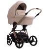 Bebetto Monti Premium Class PRO - wózek dziecięcy 2w1 z adapterami do podwyższenia gondoli, regulacja wysokości rączki łamana i teleskopowa, z ekoskóry • PC PRO 04 Kaszmir