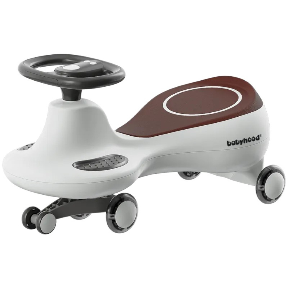 Babyhood Twistcar - jeździk grawitacyjny dla dzieci, LED kółka (3 lata +/do 50 kg) • Szary