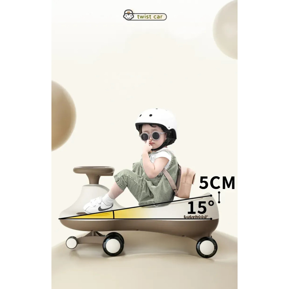 Babyhood Twistcar - jeździk grawitacyjny dla dzieci, LED kółka (3 lata +/do 50 kg) • Szary Babyhood Twistcar - jeździk grawitacyjny dla dzieci, LED kółka (3 lata +/do 50 kg) • Szary