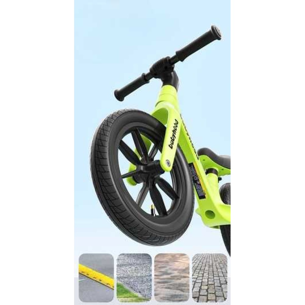 Babyhood - rowerek biegowy dla dzieci, regulowana wysokość siodełka, koła z trwałej gumy • Zielony