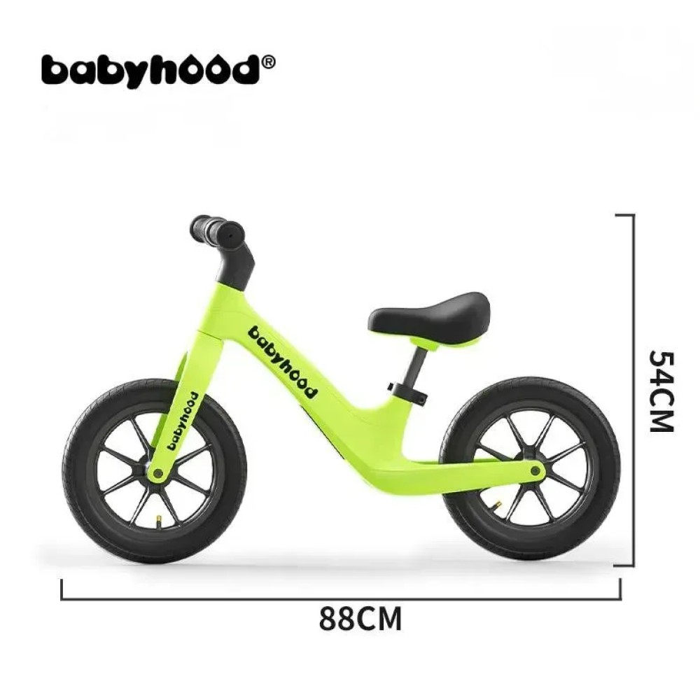 Babyhood - rowerek biegowy dla dzieci, regulowana wysokość siodełka, koła z trwałej gumy • Zielony
