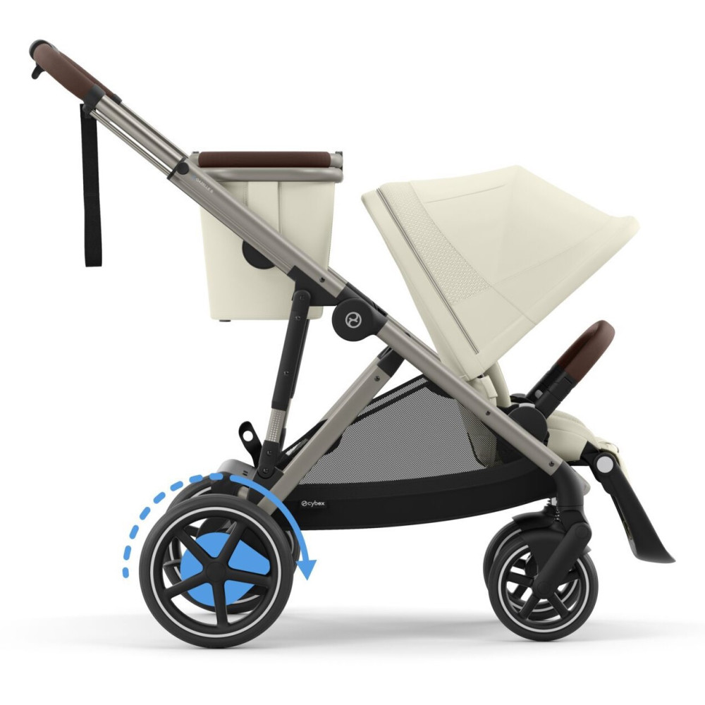 Cybex e-Gazelle S  - elektryczny wózek spacerowy, wózek z napędem elektrycznym, automatyczna funkcja kołysania, ponad 20 konfiguracji • Seashell Beige
