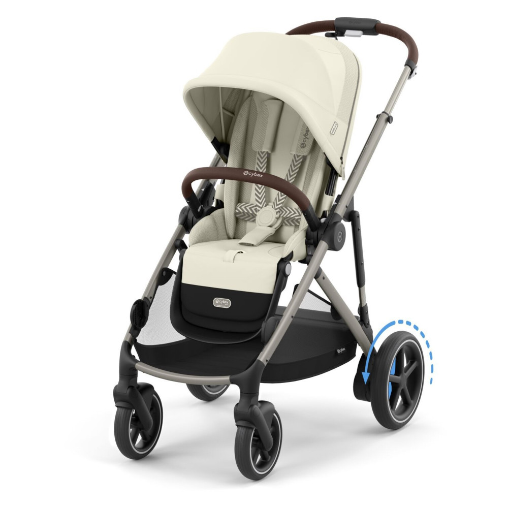 Cybex e-Gazelle S  - elektryczny wózek spacerowy, wózek z napędem elektrycznym, automatyczna funkcja kołysania, ponad 20 konfiguracji • Seashell Beige