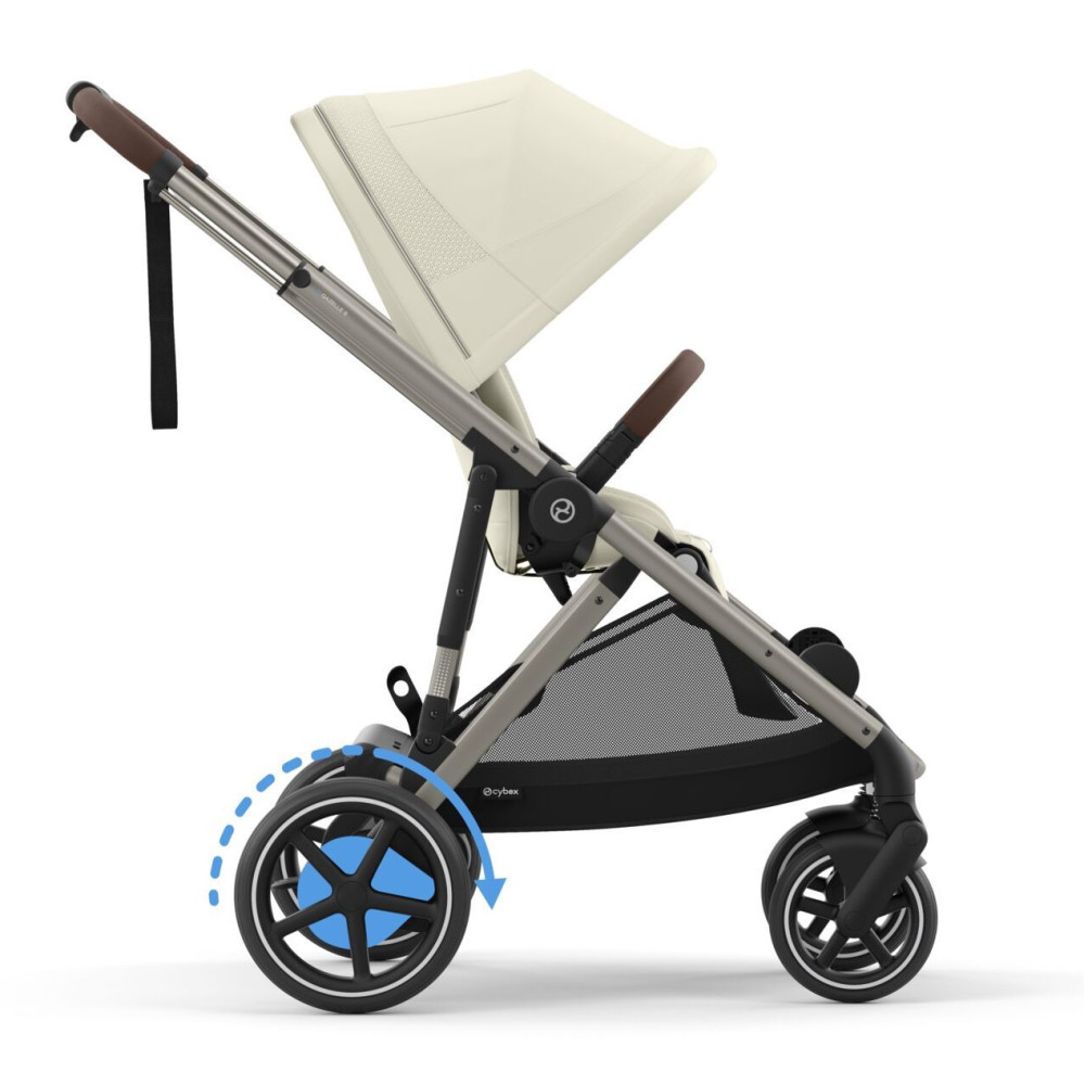 Cybex e-Gazelle S  - elektryczny wózek spacerowy, wózek z napędem elektrycznym, automatyczna funkcja kołysania, ponad 20 konfiguracji • Seashell Beige