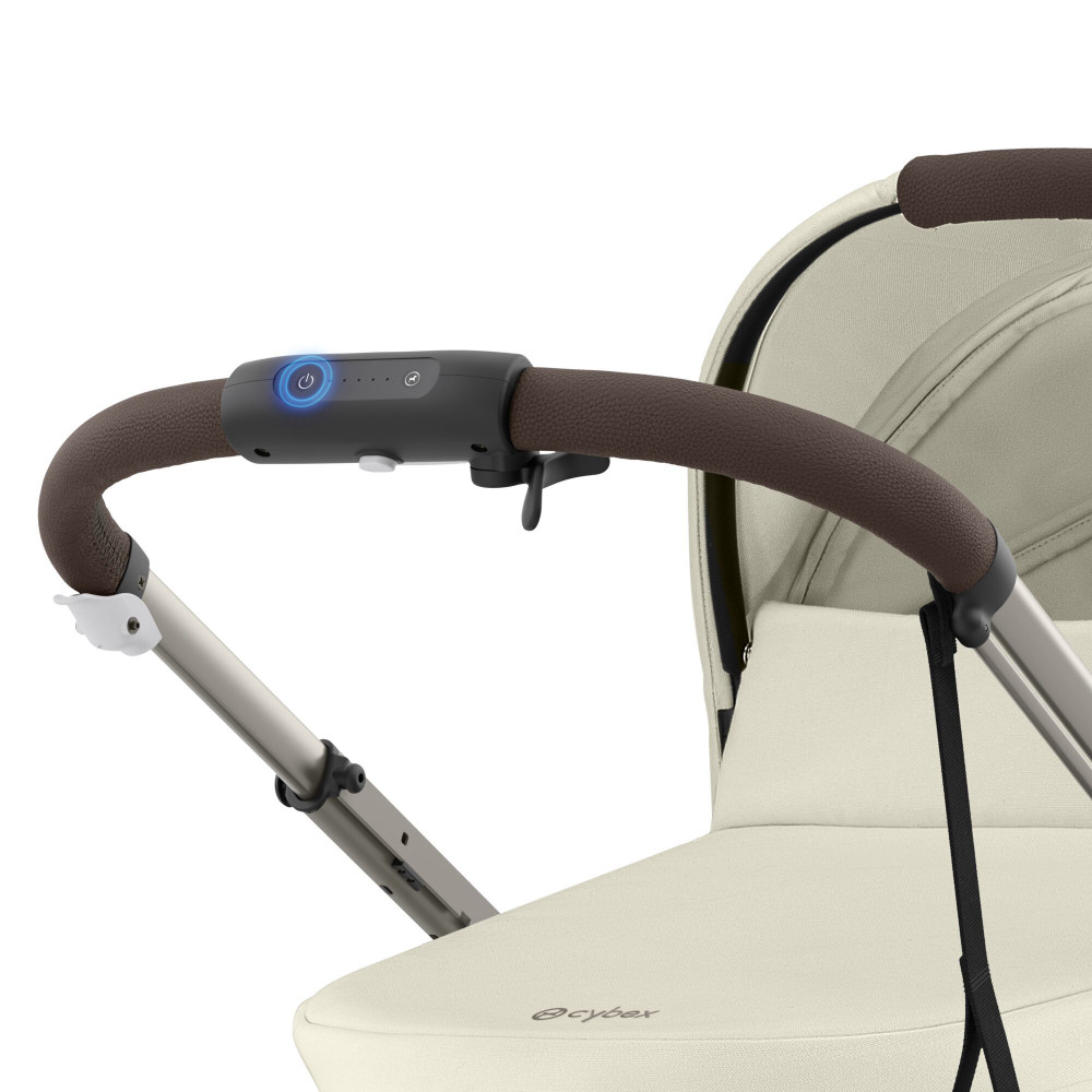 Cybex e-Gazelle S  - elektryczny wózek spacerowy, wózek z napędem elektrycznym, automatyczna funkcja kołysania, ponad 20 konfiguracji • Seashell Beige