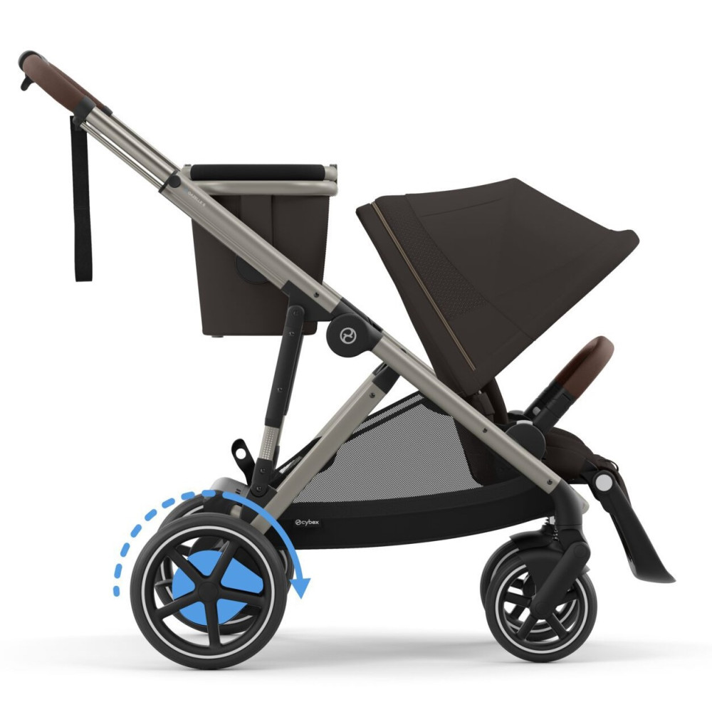 Cybex e-Gazelle S  - elektryczny wózek spacerowy, wózek z napędem elektrycznym, automatyczna funkcja kołysania, ponad 20 konfiguracji • Chocolate Brown