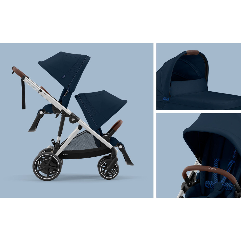 Cybex e-Gazelle S  - elektryczny wózek spacerowy, wózek z napędem elektrycznym, automatyczna funkcja kołysania, ponad 20 konfiguracji • Ocean Blue