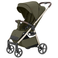 Carrello Bravo Lite CRL-5529 - wózek spacerowy całoroczny, spacerówka z dużymi kołami, z lampką LED, teleskopowa regulacja rączki, łatwe składanie • Flax Green