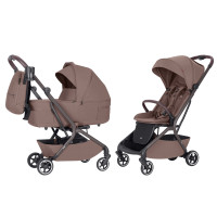 Carrello Magia CRL-6555 2025 - легка дитяча коляска 2в1, компактний візок для подорожей, люлька складається разом із рамою до розміру ручної поклажі • Glace Pink