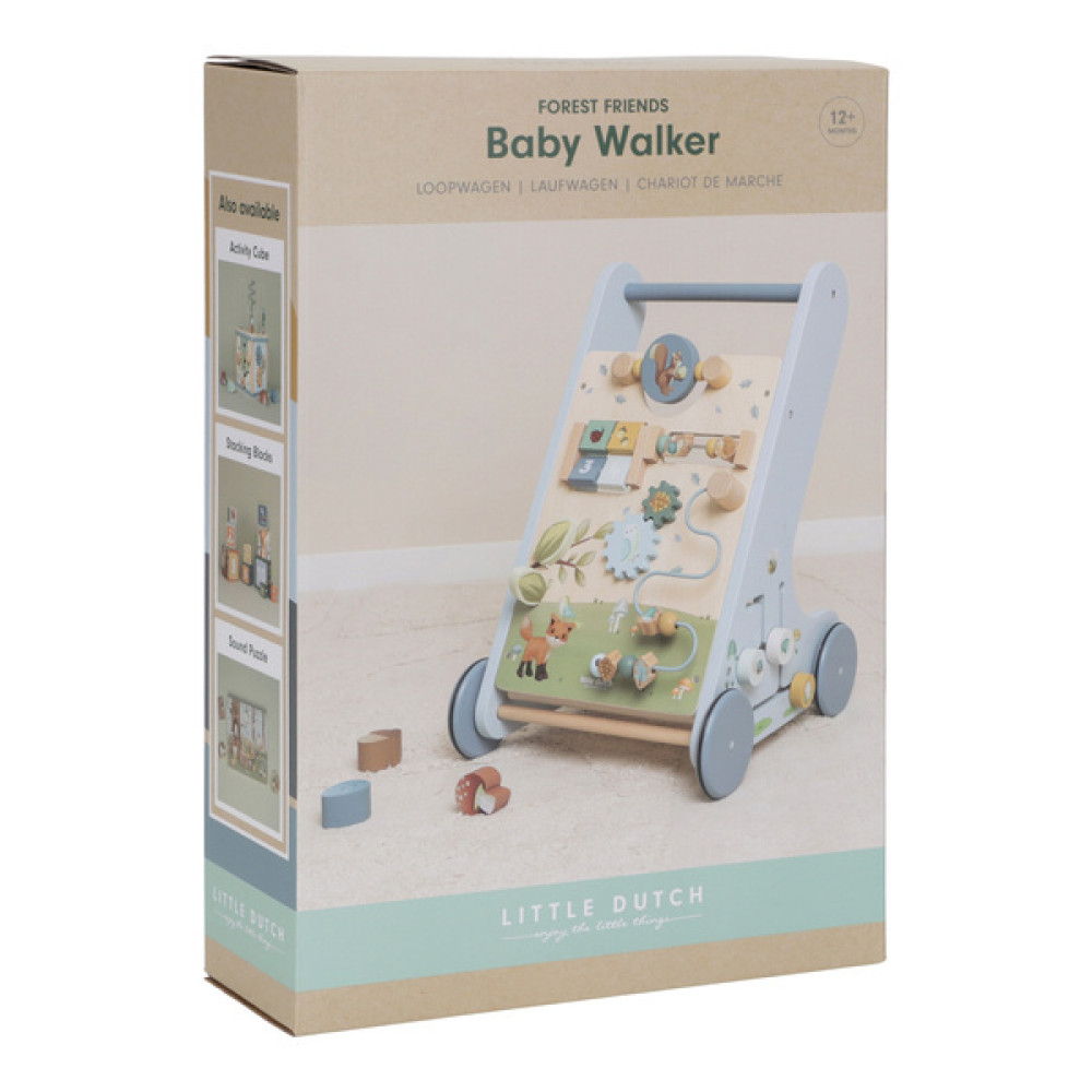 Little Dutch - drewniany chodzik edukacyjny Forest Friends FSC • 12mc+