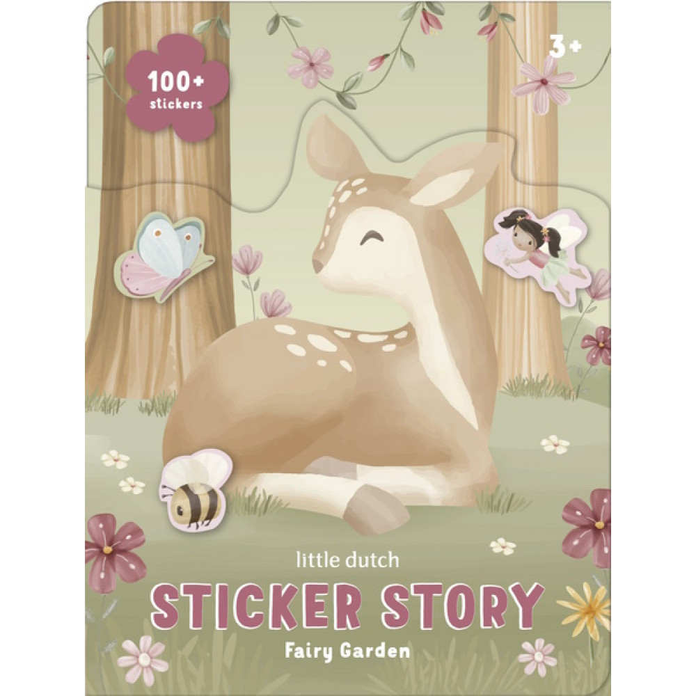 Little Dutch - książeczka z naklejkami dla dzieci Fairy Garden, zestaw • 3+