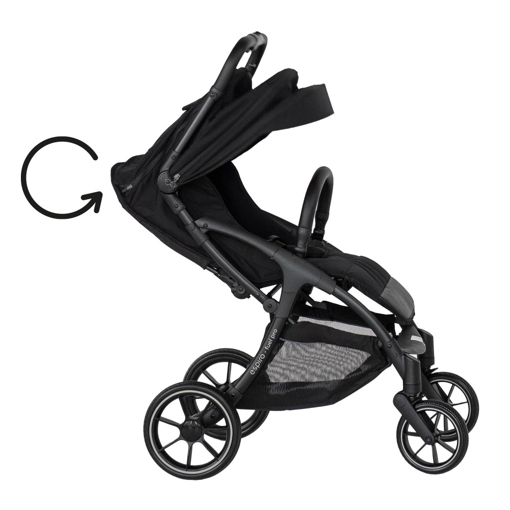 Espiro Fuel Pro - lekki wózek spacerowy do miasta, kompaktowa spacerówka, system automatycznego składania autofolding • 10 Dynamic Black