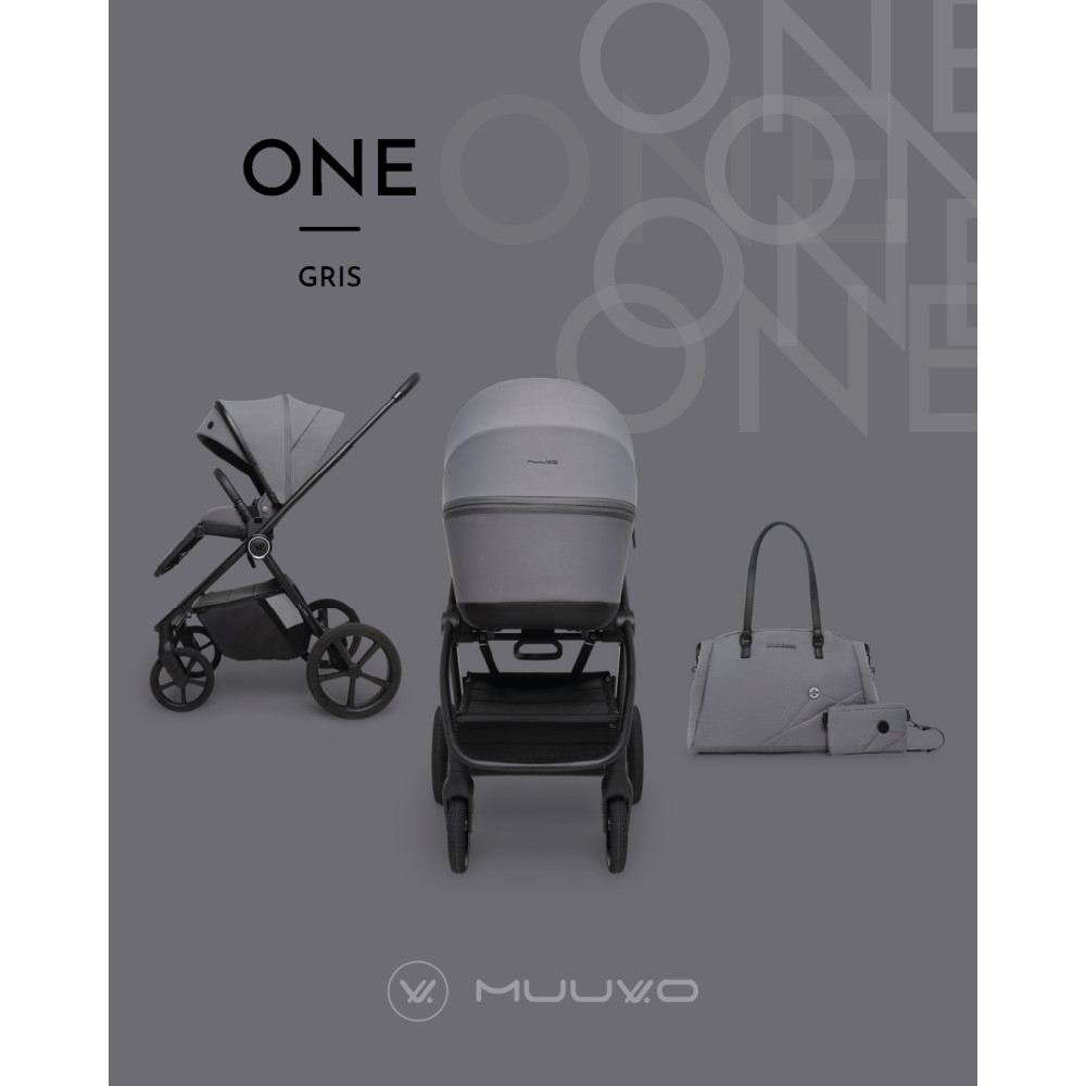 Muuvo One - wózek dziecięcy 2w1 z automatycznym składaniem • Gris