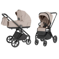 Carrello Ultra CRL-6527 - lekki wózek wielofunkcyjny 2w1 z regulacją wysokości gondoli i siedziska spacerówki (termo gondola, rączka teleskopowa) • Maple Beige