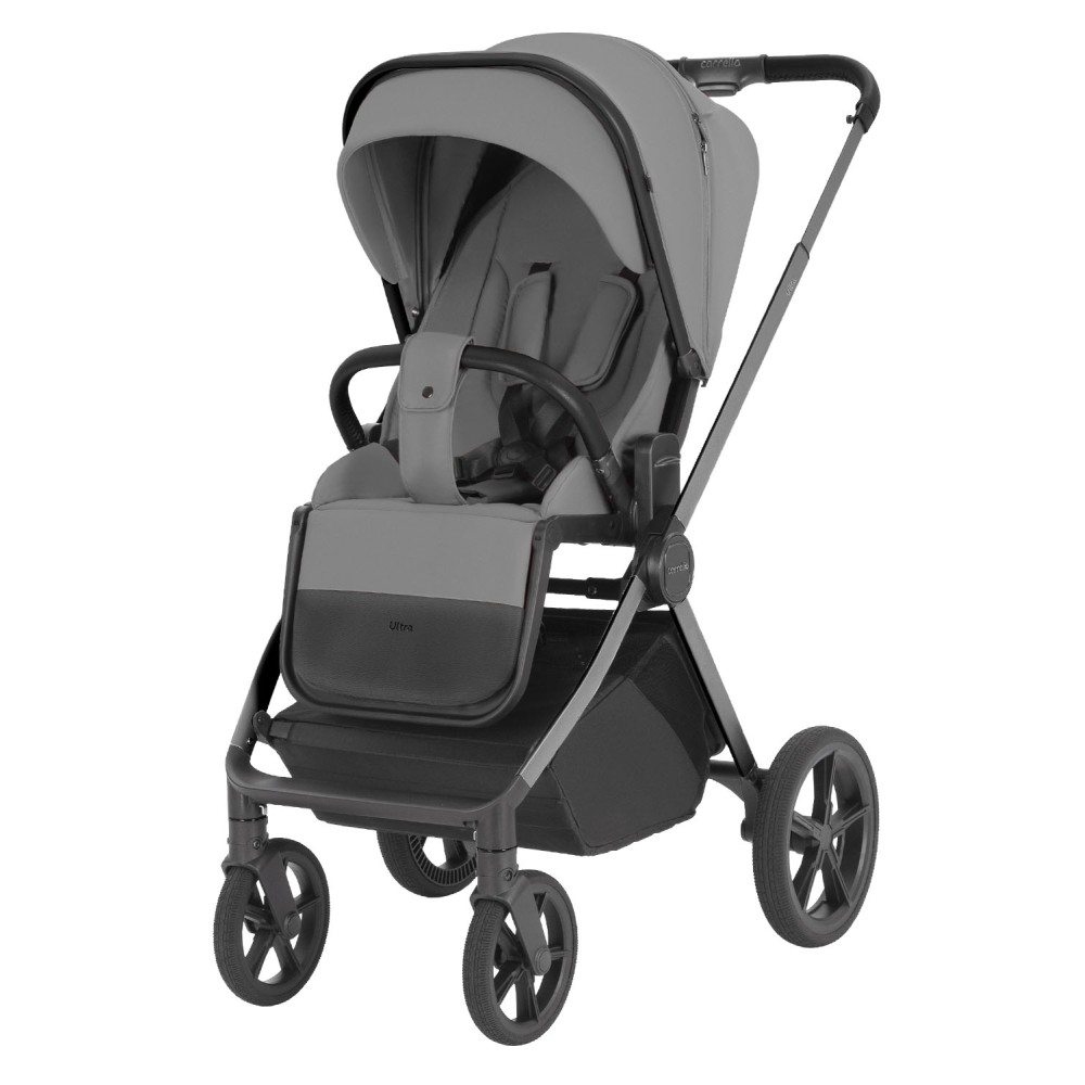 Carrello Ultra CRL-6527 - легка дитяча коляска 2в1 з регулюванням висоти люльки та прогулянкового сидіння (термо люлька, телескопічна ручка) • Silk Grey