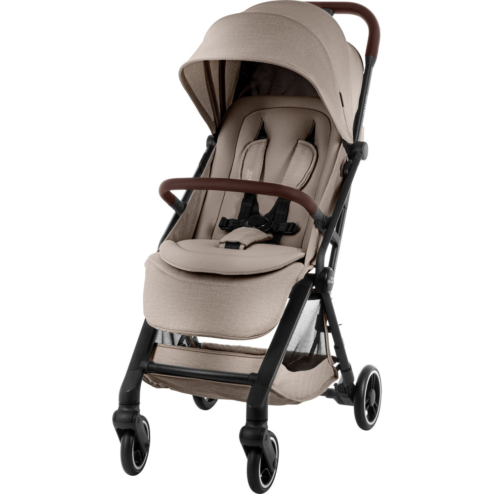 Britax Romer Flylite - легка прогулянкова коляска, візок для літака, швидке складання • Teak