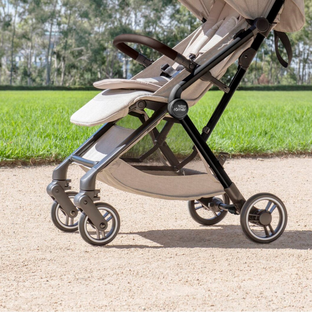 Britax Romer Flylite - легка прогулянкова коляска, візок для літака, швидке складання • Teak