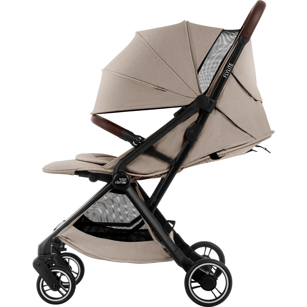 Britax Romer Flylite - легка прогулянкова коляска, візок для літака, швидке складання • Teak