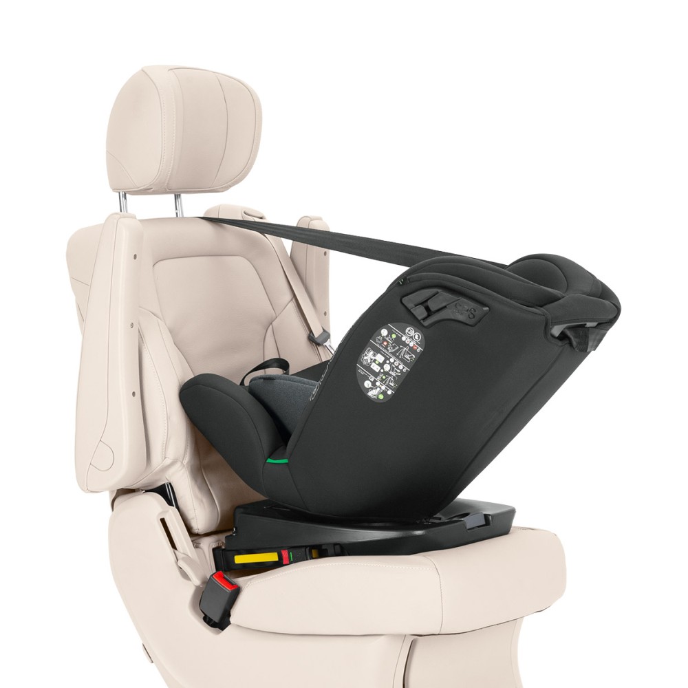 Carrello Asteroid CRL-17001 - obrotowy fotelik samochodowy i-Size (0 - 12 lat/ 40 - 150 cm), montaż tyłem i przodem do kierunku jazdy, mocowania ISOFIX i Top Tether • Magnet Gray