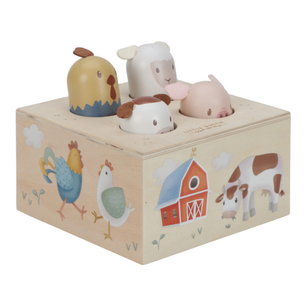 Little Dutch - drewniana zabawka pop-up Little Farm FSC • 12 mc+