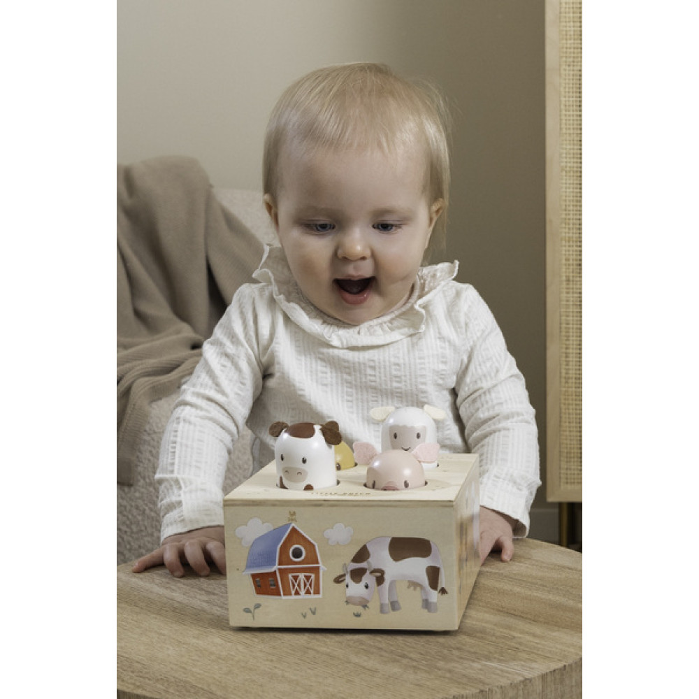 Little Dutch - drewniana zabawka pop-up Little Farm FSC • 12 mc+