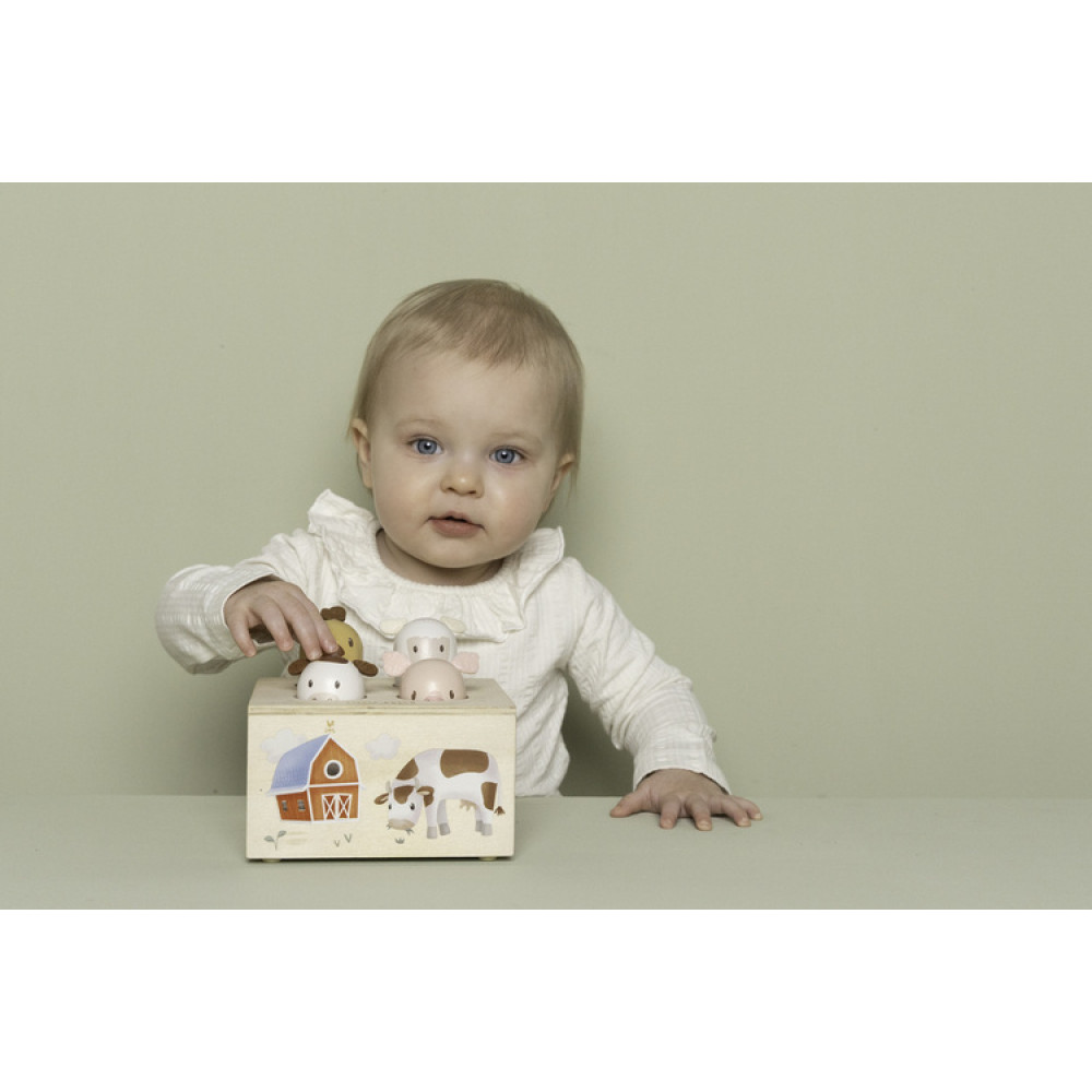 Little Dutch - drewniana zabawka pop-up Little Farm FSC • 12 mc+