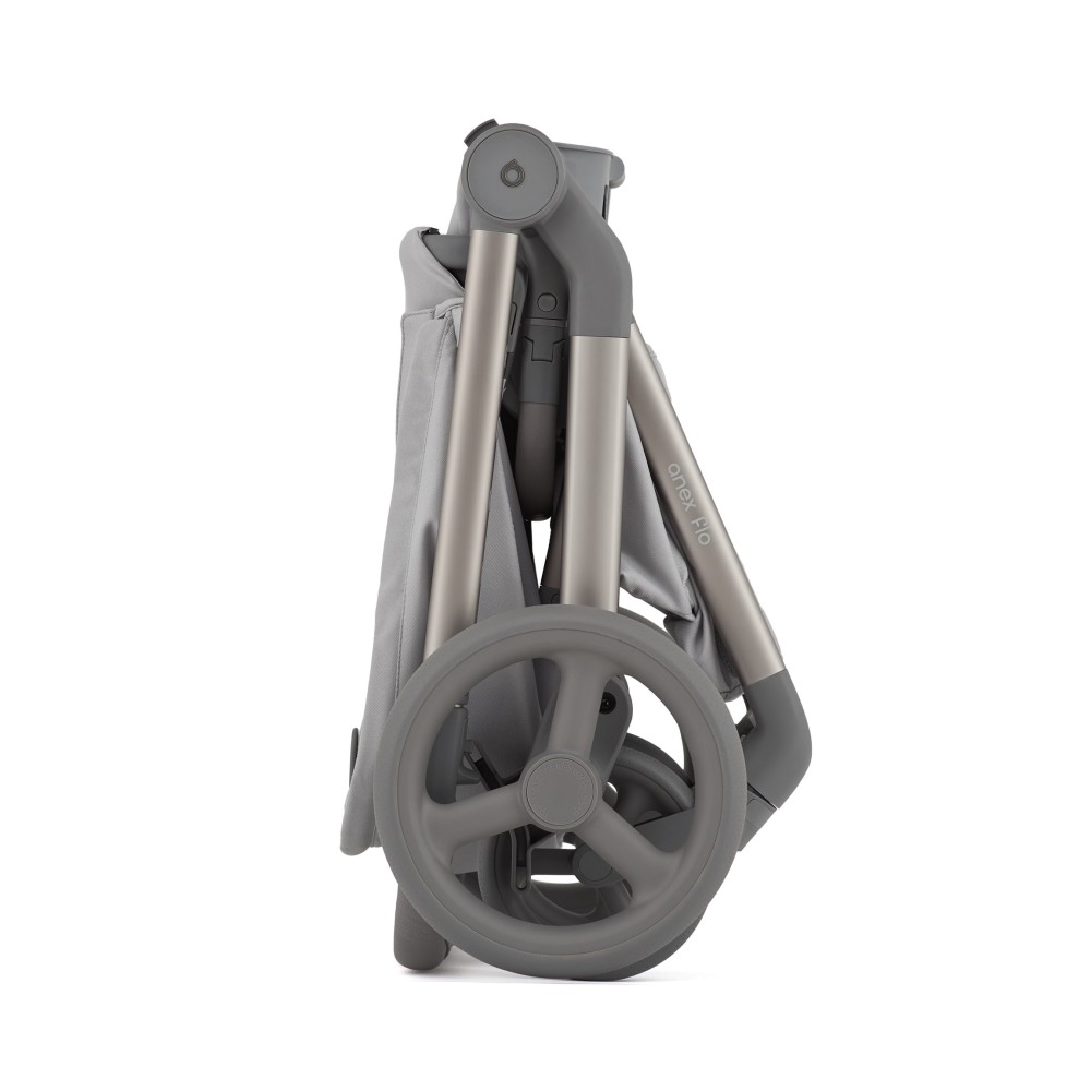 Anex Flo - lekki kompaktowy wózek dziecięcy 2w1 z adapterami do regulacji wysokości gondoli i siedziska spacerowego (składana gondola, antyalergiczny materac Sorona, teleskopowa rączka) • Frossy