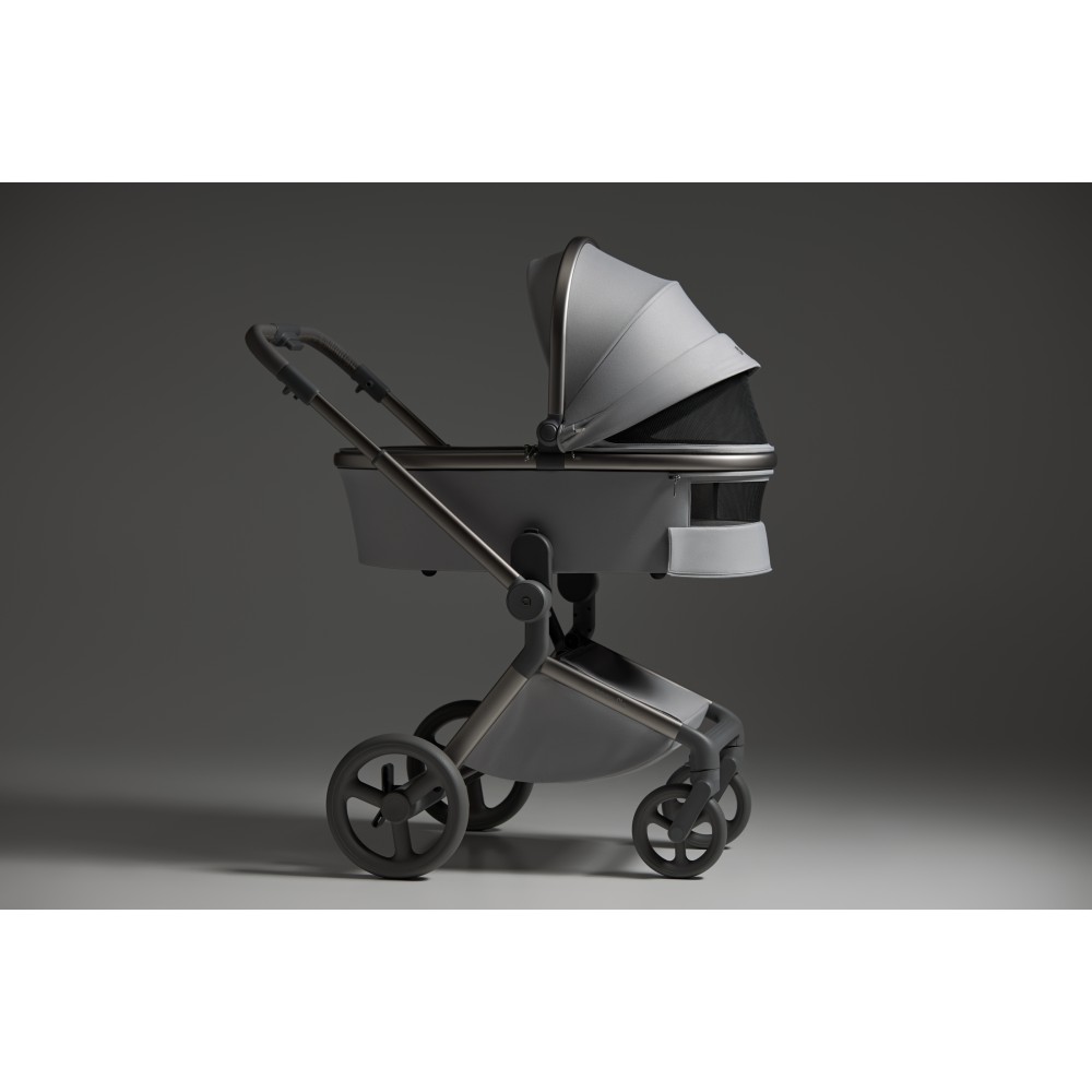 Anex Flo - lekki kompaktowy wózek dziecięcy 2w1 z adapterami do regulacji wysokości gondoli i siedziska spacerowego (składana gondola, antyalergiczny materac Sorona, teleskopowa rączka) • Frossy