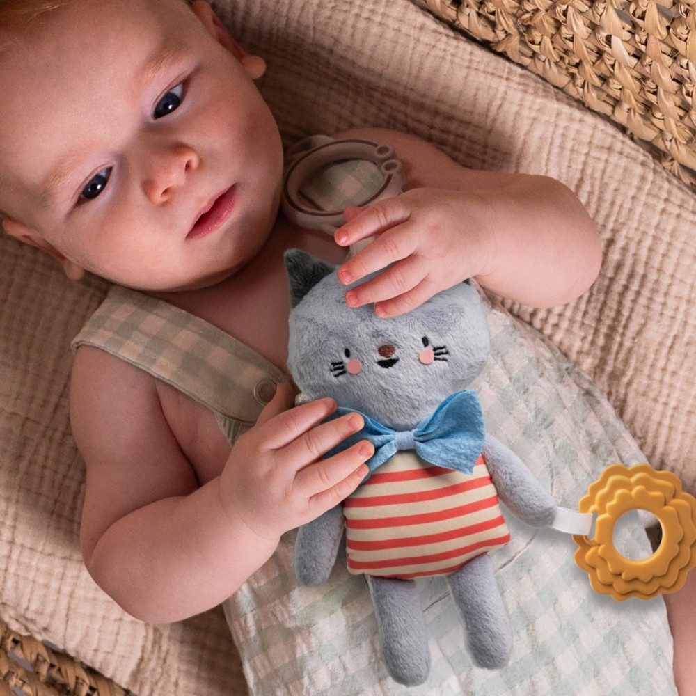 Taf Toys Przytulanka i Gryzak Clara – sensoryczny kotek dla niemowląt od 0 m+