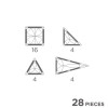 Cleverclixx Klocki magnetyczne – zestaw magnetycznych kafelków Mini Tiles Pack Intense 28 el., Od 3 lat