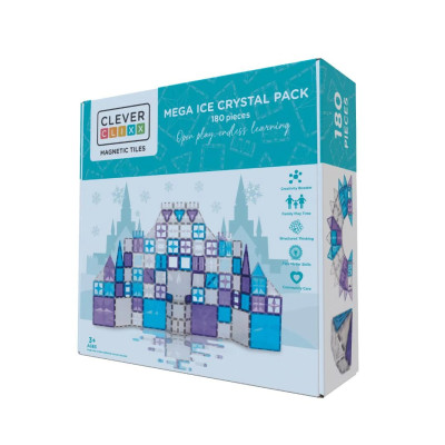 Cleverclixx Klocki magnetyczne – zestaw kreatywny Mega Ice Crystal Pack 180 el., Od 3 lat