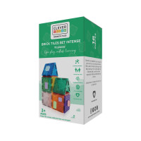 Cleverclixx Klocki magnetyczne – zestaw Brick Tiles Pack Intense - 16 el., Od 3 lat