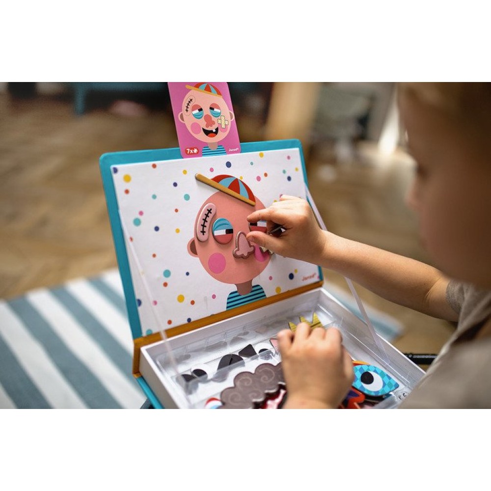Janod – Magnetyczna układanka Śmieszne buzie Chłopiec Magnetibook Janod – Magnetyczna układanka Śmieszne buzie Chłopiec Magnetibook