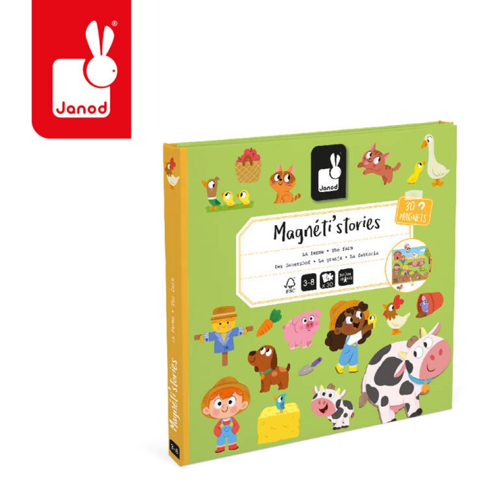 Janod – Magnetyczna układanka Farma Magneti'stories 3+
