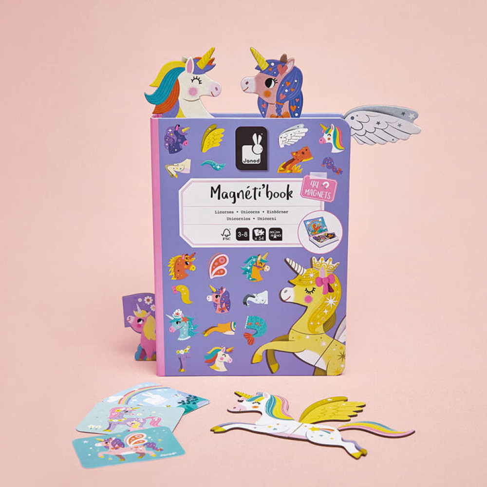 Janod – Magnetyczna układanka Jednorożec Magnetibook 3-8 lat