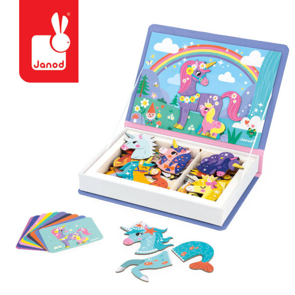 Janod – Magnetyczna układanka Jednorożec Magnetibook 3-8 lat